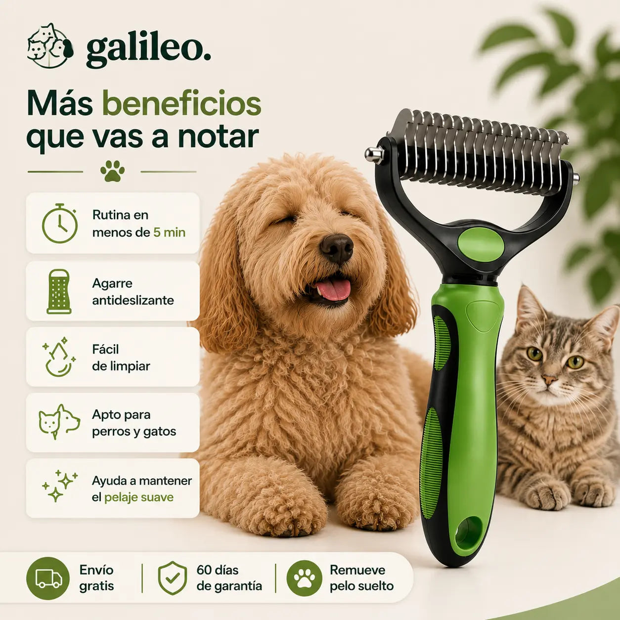 Elimina el subpelo y desenreda los nudos